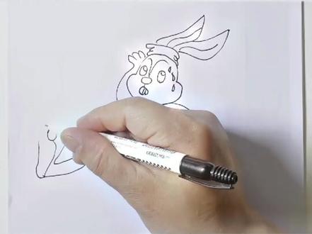 教你快速画奔跑中的兔子#简笔画 #画画 #儿童简笔画 @抖音小助手 @DOU+小助手