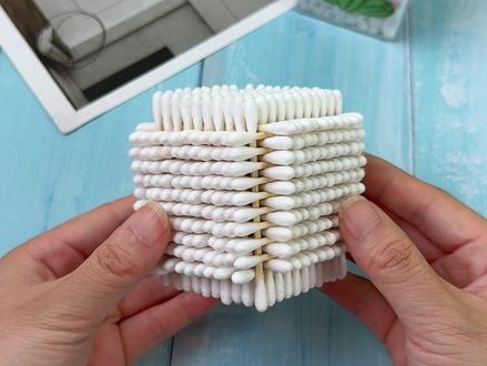 教你用家里的棉签,做个好玩的立方体,全程不用胶水#创意手工 #工作台 #手工教程