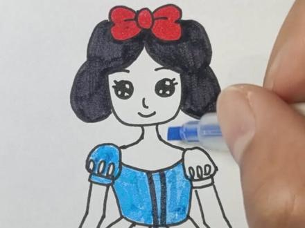 画美丽的白雪公主吧,超简单#简笔画 #一起学画画 #画画