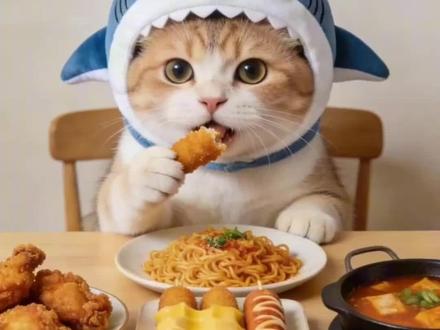 最近很火的猫咪吃播视频热度非常好,制作却很简单 #小云雀AI#小云雀seedance#小云雀音画直出#沉浸式短片