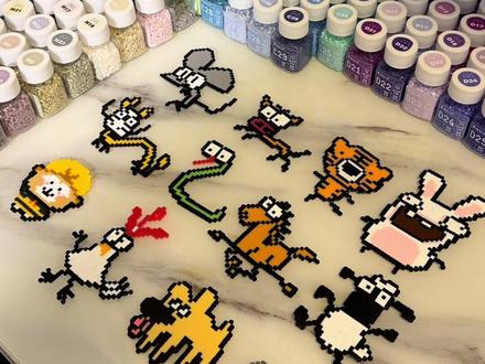 十二生肖拼豆#十二生肖拼豆 #拼豆