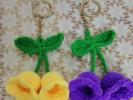 #零基础学钩针 铃兰花教程,一朵幸福花#手勾挂件,钥匙扣