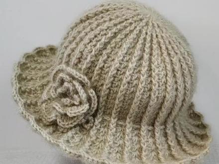 牡丹花渔夫帽教程7#钩织教程#爱生活爱编织#渔夫帽