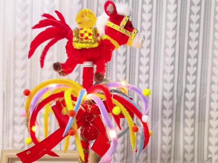 新年旋转烟花小马灯笼教程,简单易学 #扭扭棒 #新年手工 #手工#教程#新年灯笼