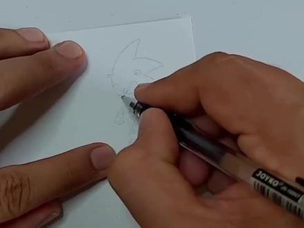 画1000多张纸做出索尼克vs鲨鱼怪物的连环画!高度还原电影#手工 #画画 #原创手绘