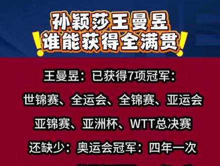 你觉得孙颖莎王曼昱谁能获得全满贯呢?#乒乓球 #全满贯 #孙颖莎 #王曼昱 #竞技体育