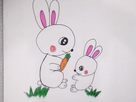 #可爱简笔画 6和9~兔妈妈和兔宝宝😚