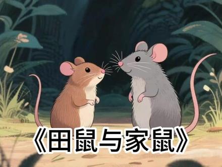 寓言故事 | 《田鼠与家鼠》 #儿童睡前故事 #寓言故事 #田鼠与家鼠 #伊索寓言