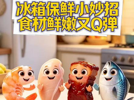 海鲜,肉类放冰箱保鲜小妙招,食材鲜嫩又Q弹#冰箱食物保存 #食材保鲜妙招 #保鲜小技巧 #生活小妙招#厨房