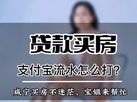 咸宁买房,贷款时支付宝流水怎么打?#咸宁房产 #咸宁买房找宝姐#买房须知