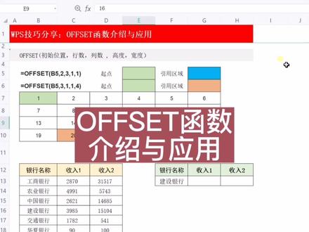 OFFSET函数介绍与应用 #excel技巧 #excel #office办公技巧