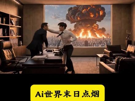 一键生成视频特效:世界末日点烟! 【复制爆款视频链接,一键复刻同款视频】#末日 #反转 #ai视频教程 #小云雀AI #小云雀AI视频
