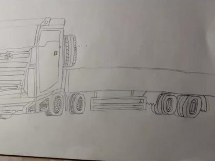 今天画一辆前四后八大运重卡大件运输车