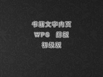 书籍内页排版 文稿文集 小说排版 文档排版 WPS #office办公技巧