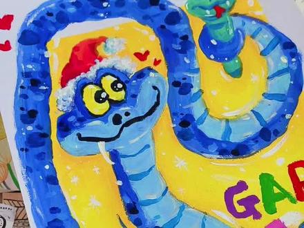 《疯狂动物城 2》萌蛇盖瑞!#画画 #少儿水粉 #美术课件 #沈阳凡语美术 #一起学画画