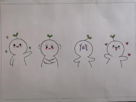 长草颜 团子 喜怒哀乐#简笔画 #儿童画 #想画就画