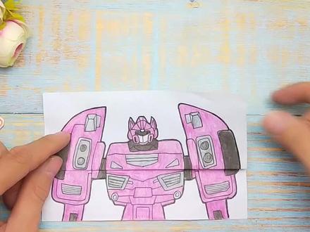 给迷你特工队露西机器人手绘变身,拉开变换更有趣,帅气又好玩