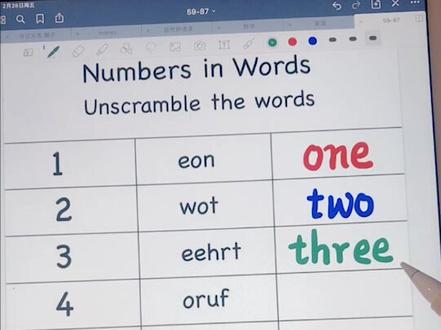 做美国小学生作业学英语,打乱字母顺序,拼写1-10的数字单词#小学英语单词