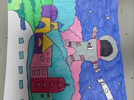 科技小报教程#亲子手工 #手绘画教程 #手抄报#科技小报#小学手抄报