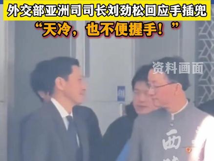 中日最新交锋 没有握手,外交部亚洲司司长刘劲松回应手插兜:“天冷,也不便握手!”