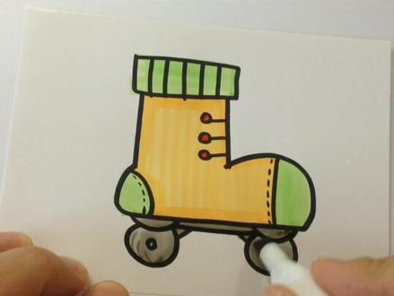 #想画就画 #可爱简笔画 溜冰鞋的画法