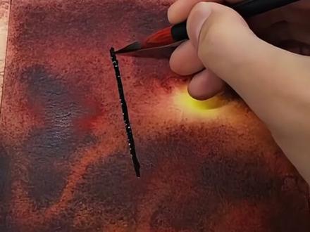 水彩烟花怎么画?水彩基础教程 #画画 #水彩 #水彩教程 #水彩画 #零基础学画画