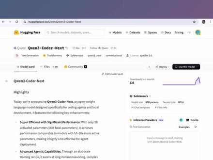 QWEN3 CODER NEXT 80B发布!速评+尝鲜! 千问刚刚发布了旗下最新的QWEN3 coder next 80B A3B模型。其官方测试里verified SWE bench测试达到了70.6%。GLM4.7 flash最强本地ai代码模型的王座还没捂热这就要易主了吗?让我们尝鲜实测一下。
#ai代码 #qwen3 #glm #大语言模型