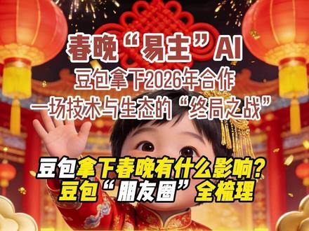 春晚“易主”AI 豆包拿下2026年合作 豆包拿下春晚有什么影响?
豆包“朋友圈”全梳理#豆包 #春晚 #火山引擎 #字节跳动