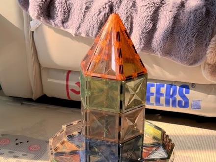 磁力片100种搭法(100/36)灯塔#磁力片 #磁力片积木 #磁力片拼图大全教程 #磁力片搭建 #磁力片玩法