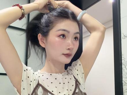超详细夏日暖调日常妆和发型分享 真的超级减龄#39岁妈妈 #夏日妆容