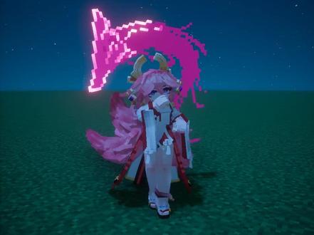 尾巴?要来摸摸看吗?#我的世界 #原神 #八重神子 #像素