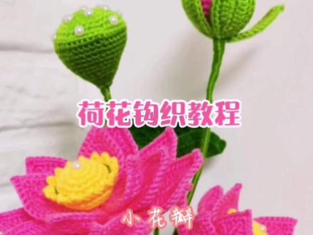 荷花钩织教程#创作灵感 #钩针编织教程 #编织教程 #手工编织 #手工钩针编织 #毛线编织 #玩毛线 #手工diy @DOU+小助手 #钩针小姐姐在学钩针 #一秒上封面