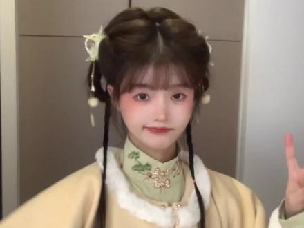 简单俏皮汉服发型 发型教程
