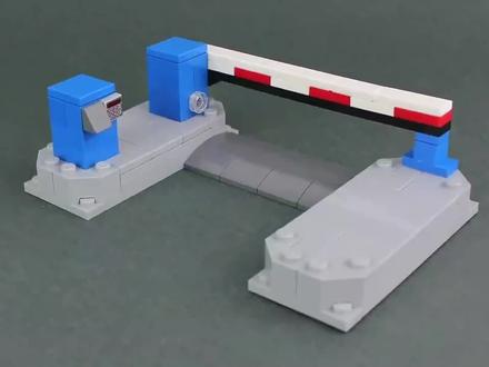 停车场自动道闸积木搭建教程分享,乐高玩家MOC作品