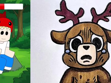 一头饥饿的小鹿。 #简笔画