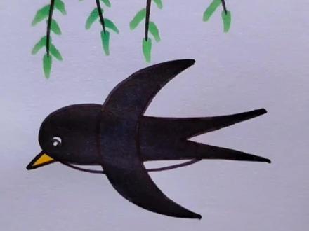 用两个c画燕子#简笔画#育儿