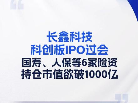 长鑫科技科创板IPO过会!6家险资现身,持仓有望破1000亿 #13精 #保险 #保险公司 #长鑫科技 #科创板 #IPO #中国人寿 #中国人保