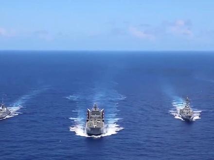 #美英日印澳5国战舰集结#太平洋秀武力 出动多艘#航母