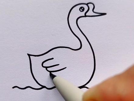 两个S画大白鹅#简笔画#育儿