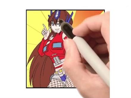 爸爸画的擎天柱VS我画的擎天柱#变形金刚