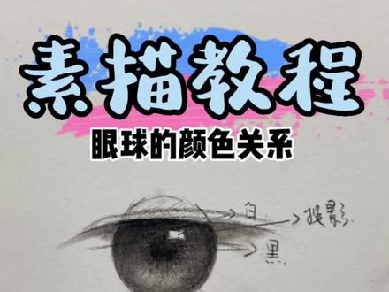 眼球如何画出玻璃球的质感?💕今天一招教会你!#零基础学画画 #素描 #易学素描 #一学就会 #素描基础