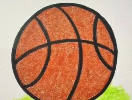 这样画篮球秒会! #简笔画 #育儿 @DOU+小助手