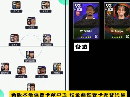 新版本普卡最强阵容 23 24版本最强普卡都在这里#实况足球