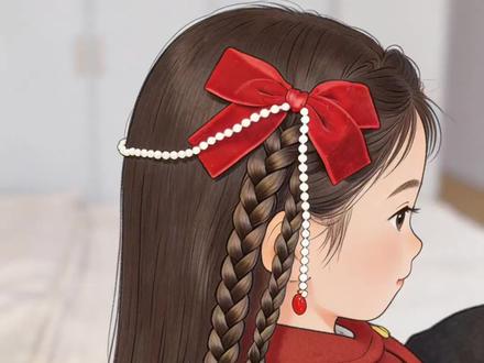 被夸爆的新年公主编发,原来这么简单#女童发型 #新年发型#半扎发 #日常儿童编发