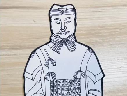 秦陵兵马俑线描#线描