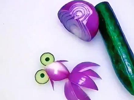 创意洋葱小金鱼 #果蔬造型 #创意盘饰