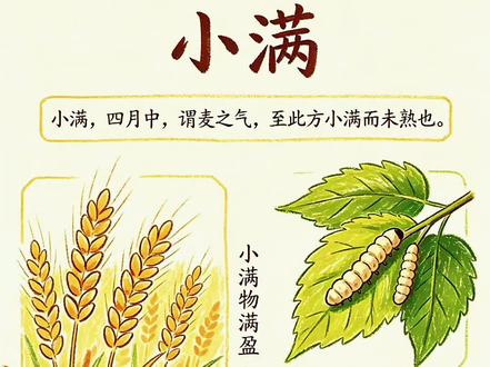 小满未满,正是好时候 小满,是二十四节气里少有的“没说满”的节气。
麦粒鼓起来了,但还差一点点。
古人起这个名字,大概也觉得——刚刚好,比全满更有意思。
孩子画手抄报,歪歪扭扭的麦穗,颜色涂出了格,字写了一半又改。
也是小满。
#小满 #节气 #手抄报
