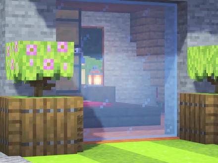 我的世界:超好看的现代双层小屋教程,简约通透又自然! #沙盒