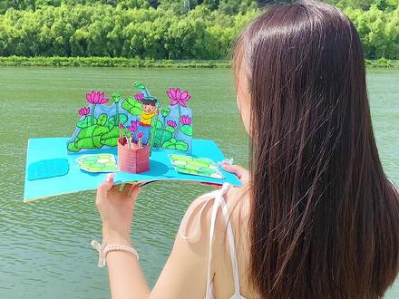 #古诗有画说立体书 教程(一)古诗《池上》~ #古诗立体书 #手工立体绘本 #手工立体书 #自制绘本