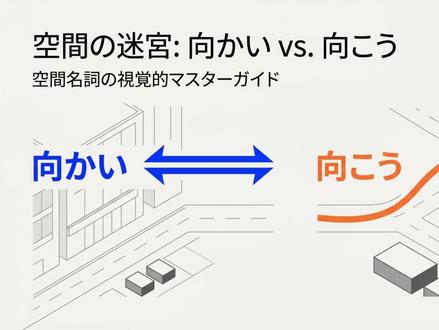 「向かい」 VS 「向こう」 1. 「向かい」 的含义是正对面。它强调两个事物之间是面对面的,或者位置正好相对。
例句:
駅の向かいにコンビニがあります。(车站正对面有一家便利店。)
本屋はデパートの向かいにあります。(书店在百货商店的正对面。)
2.「向こう」的意思是那边、另一边,或者是隔着某个事物的背面,不一定是正对着的。
例句:
あのビルの向こうにデパートがあります。(在那栋大楼的另一边有一家百货商店。)
壁の向こうから変な音が聞こえます。(从墙的另一边传来了奇怪的声音。)映画館は駅の向こうにあります。(电影院在车站的另一侧。)
核心对比总结
向かい:正对着(中间通常隔着一条路)。
向こう:隔着……的那边(中间通常隔着一个建筑物或障碍物)。
#日语 #日语教学 #日语学习 #日语单词 #jlpt